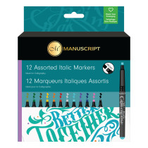 Manuscript Callicreative Marker - Broad - Assorted Colours (Pack of 12)